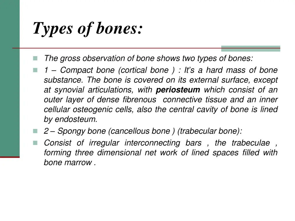 types of bones