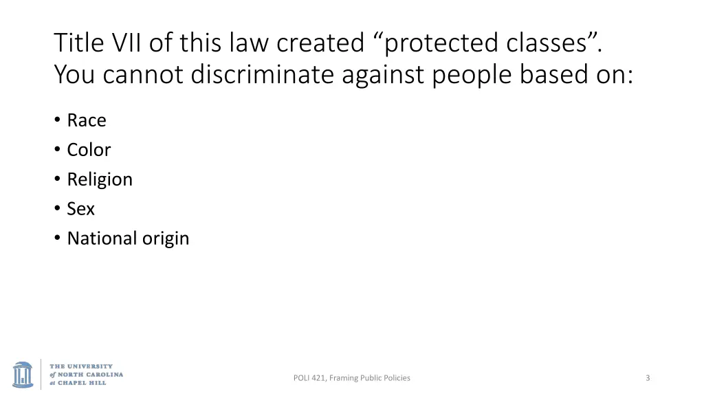 title vii of this law created protected classes