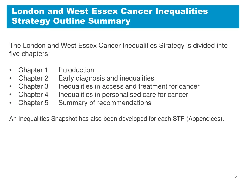 london and west essex cancer inequalities