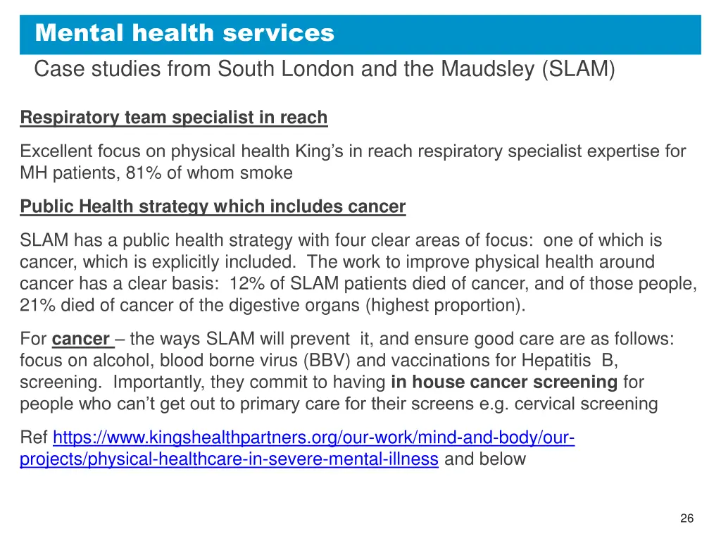 mental health services case studies from south