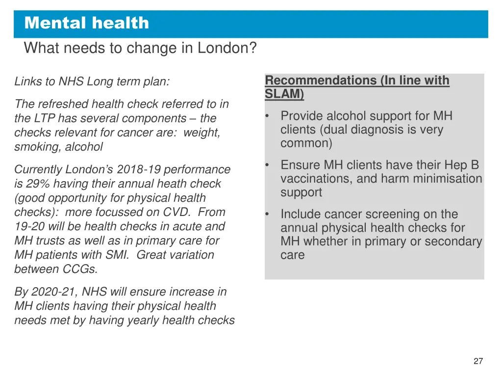 mental health what needs to change in london