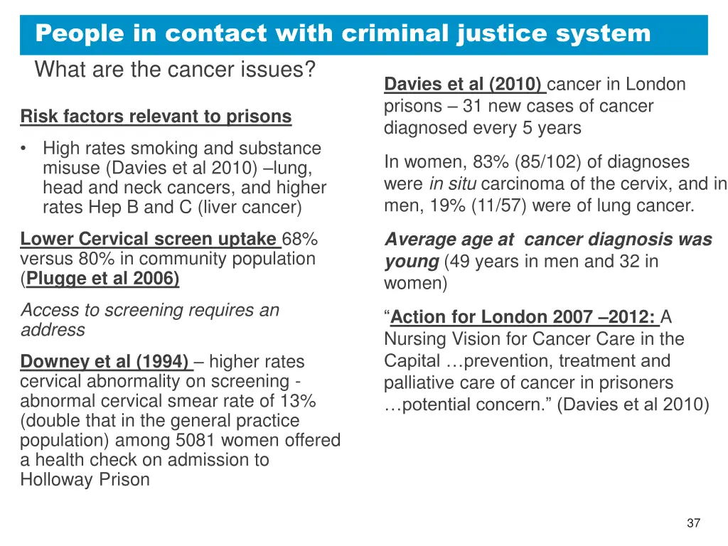 people in contact with criminal justice system