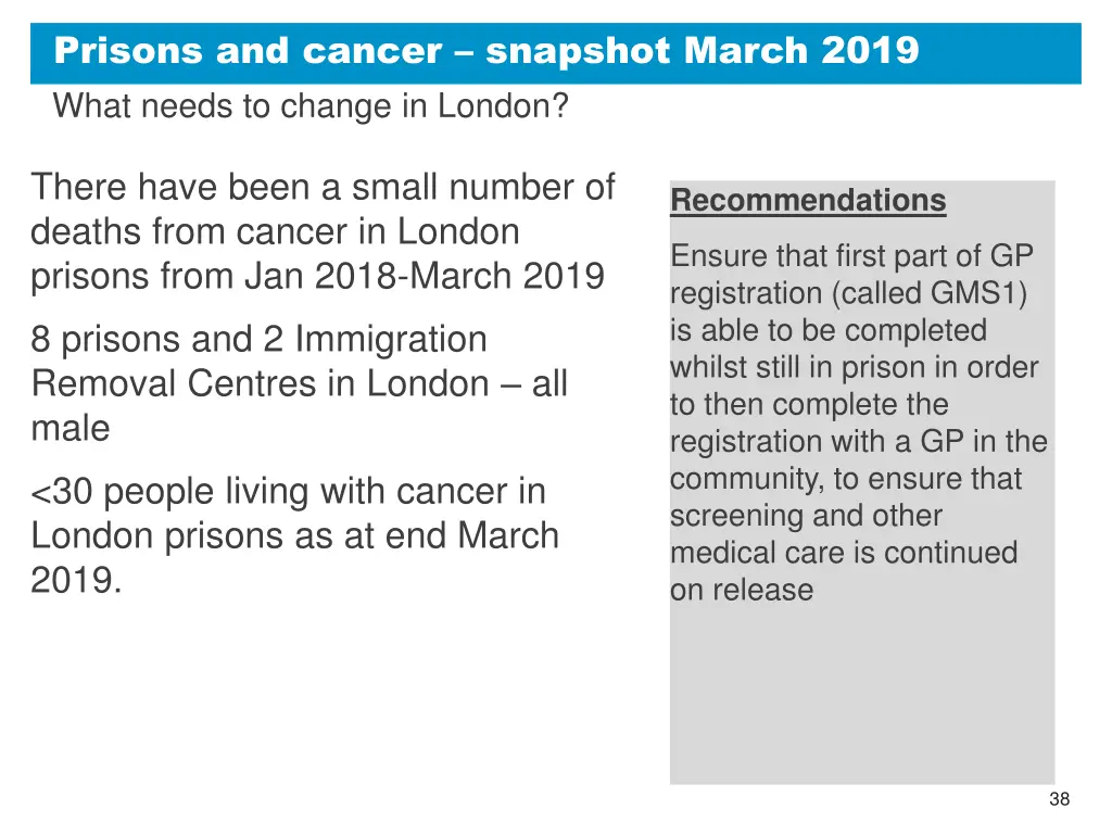 prisons and cancer snapshot march 2019 what needs