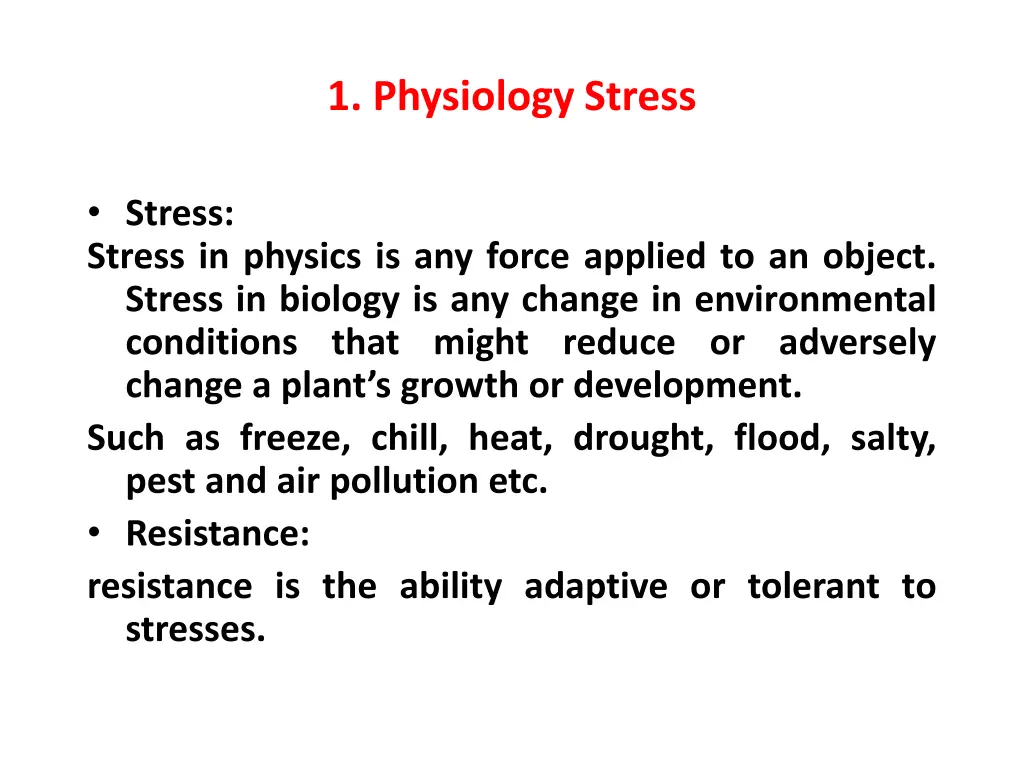 1 physiology stress