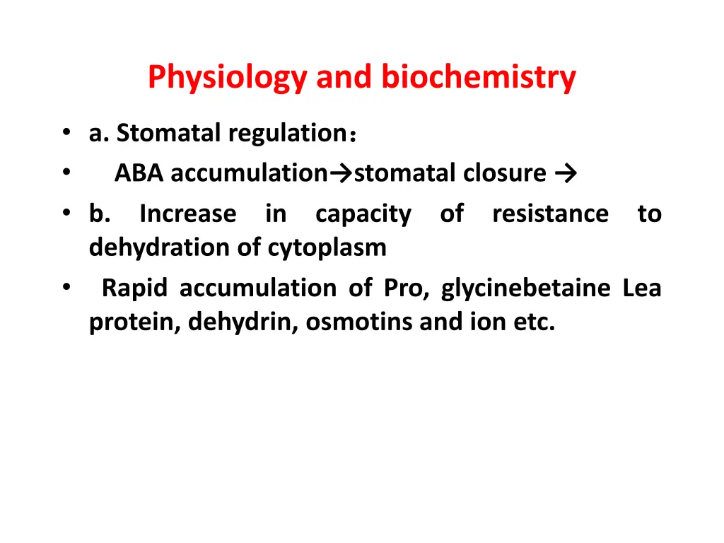 physiology and biochemistry