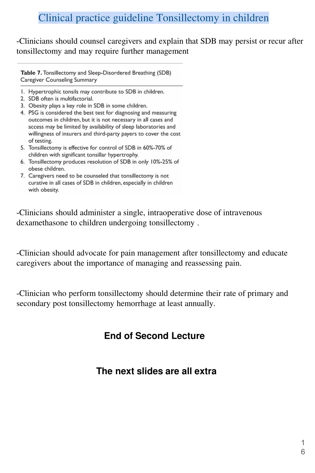 clinical practice guideline tonsillectomy 1