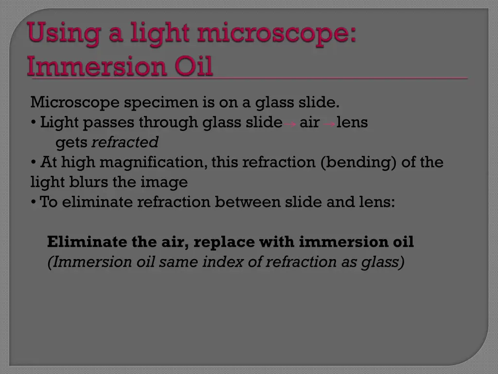 microscope specimen is on a glass slide light