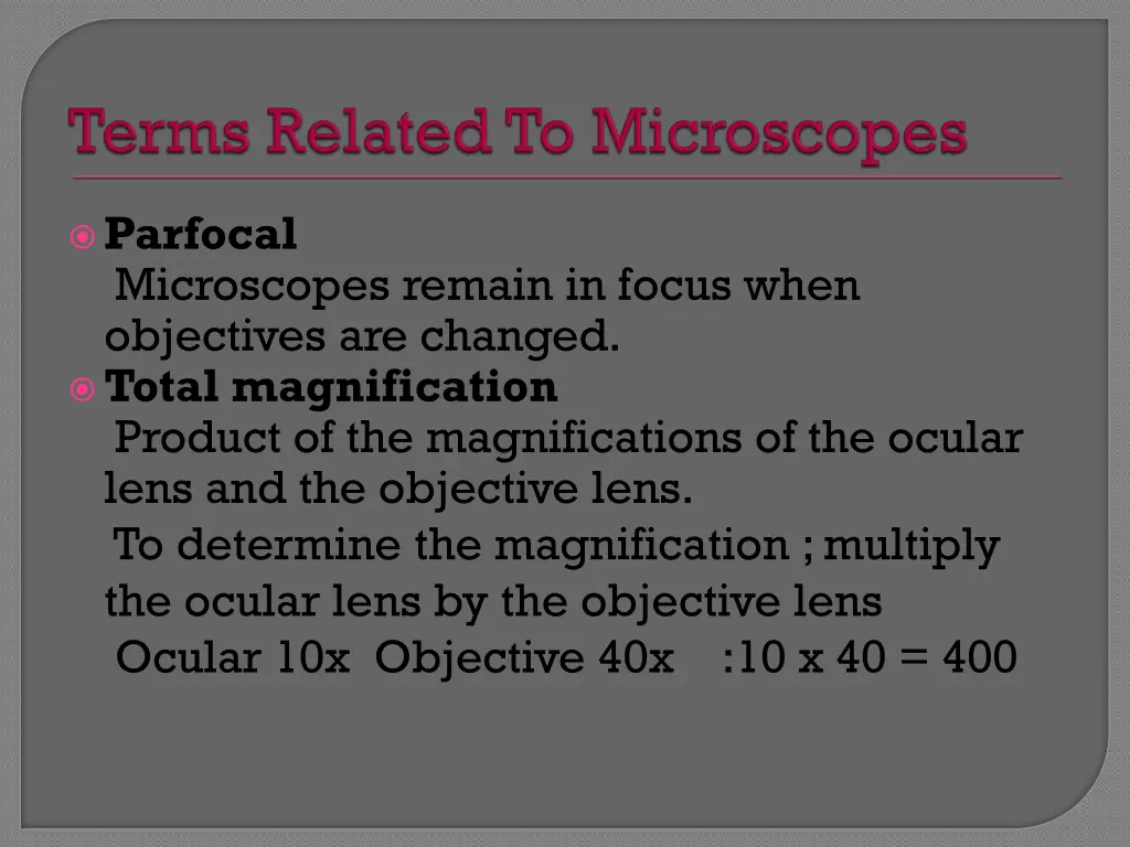 parfocal microscopes remain in focus when