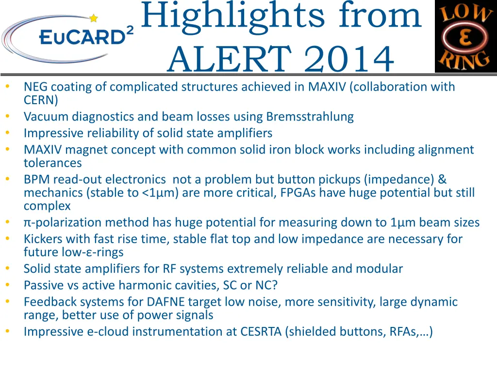 highlights from alert 2014 neg coating