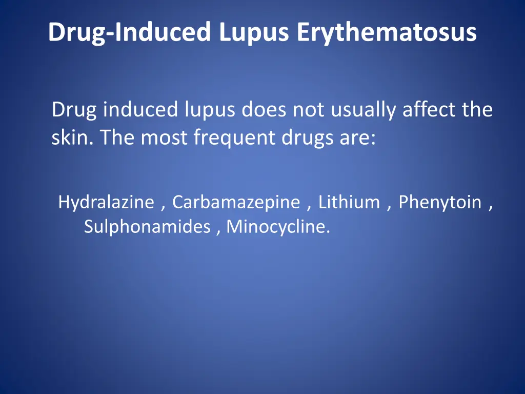 drug induced lupus erythematosus