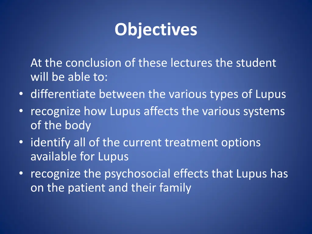 objectives