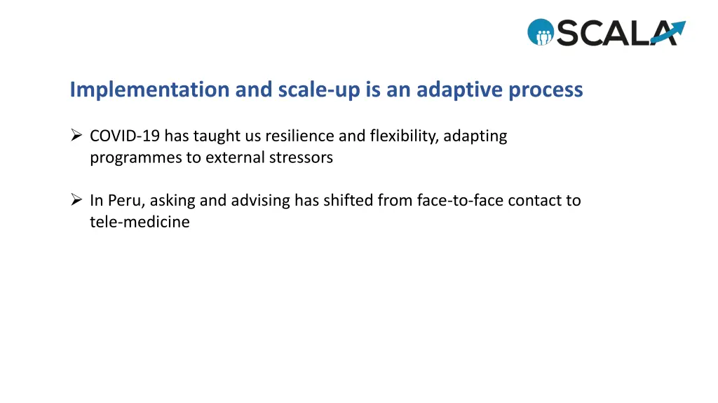 implementation and scale up is an adaptive process