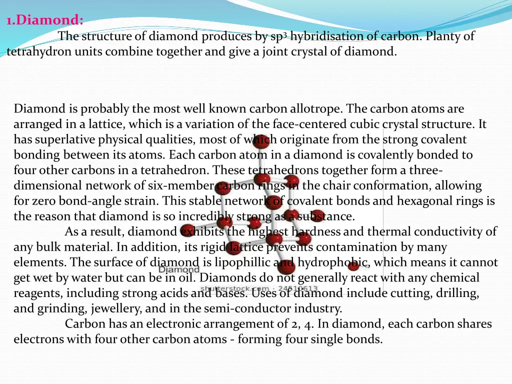 1 diamond tetrahydron units combine together