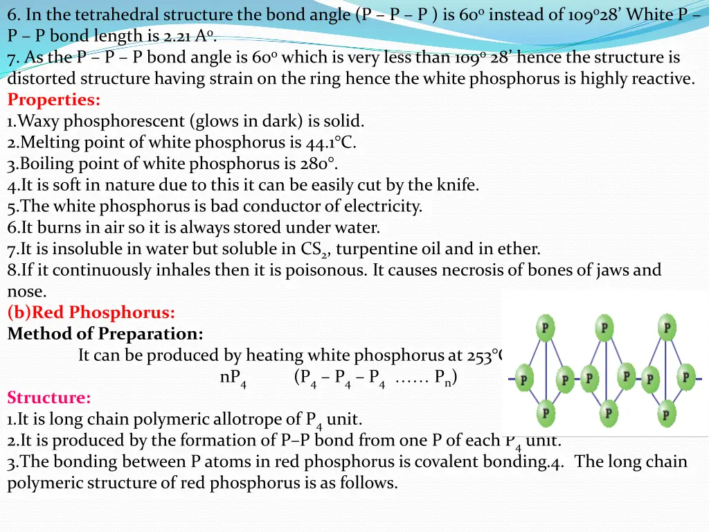 6 in the tetrahedral structure the bond angle