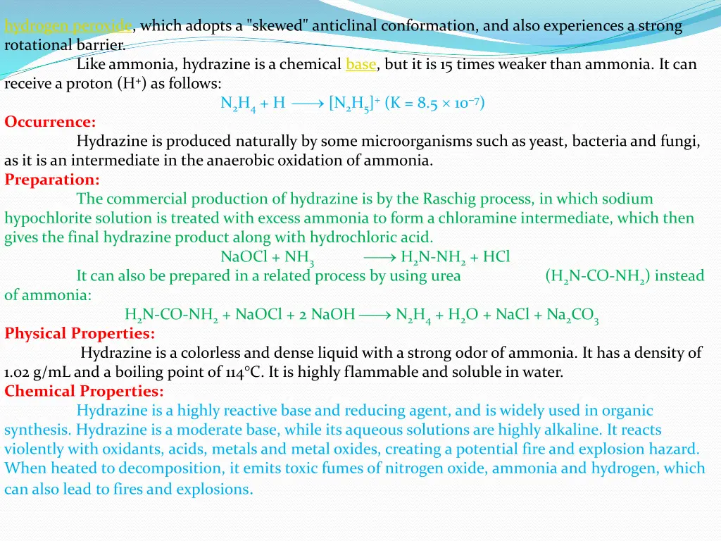 hydrogen peroxide which adopts a skewed