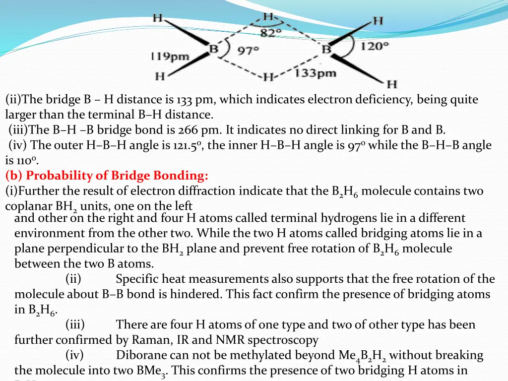 ii the bridge b h distance is 133 pm which