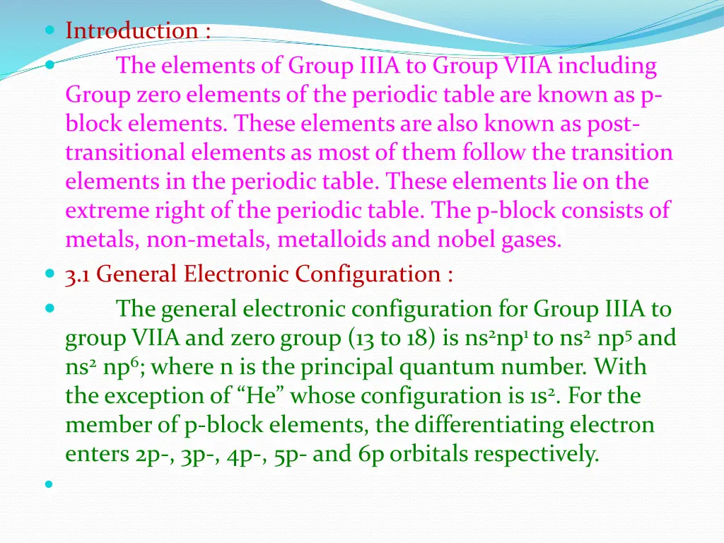 introduction the elements of group iiia to group