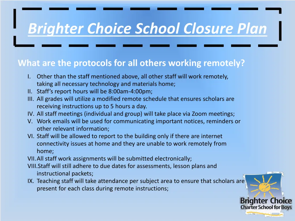 brighter choice school closure plan 2