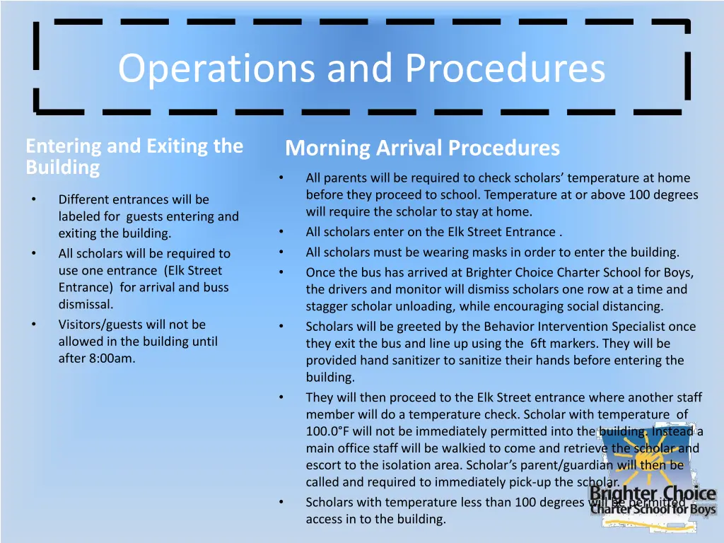 operations and procedures