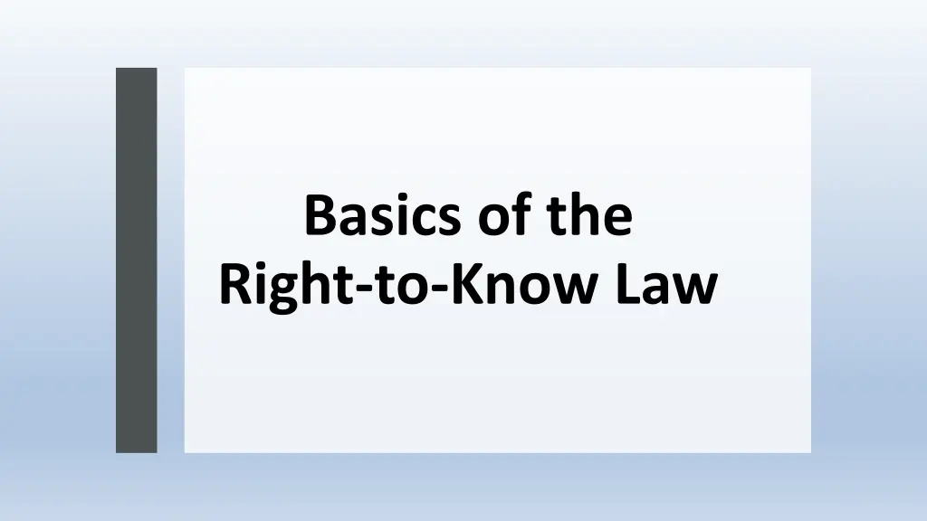 basics of the right to know law