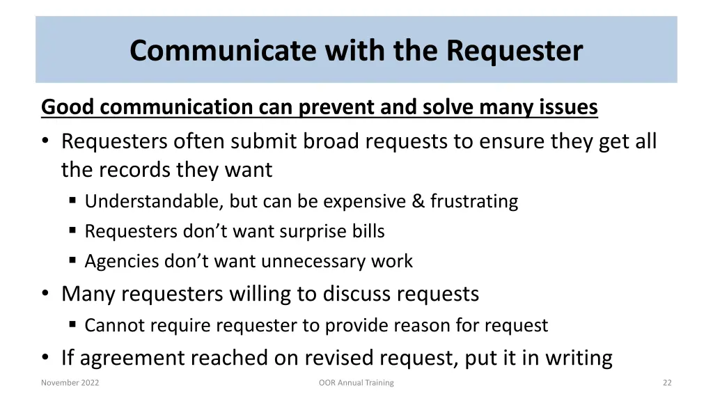 communicate with the requester