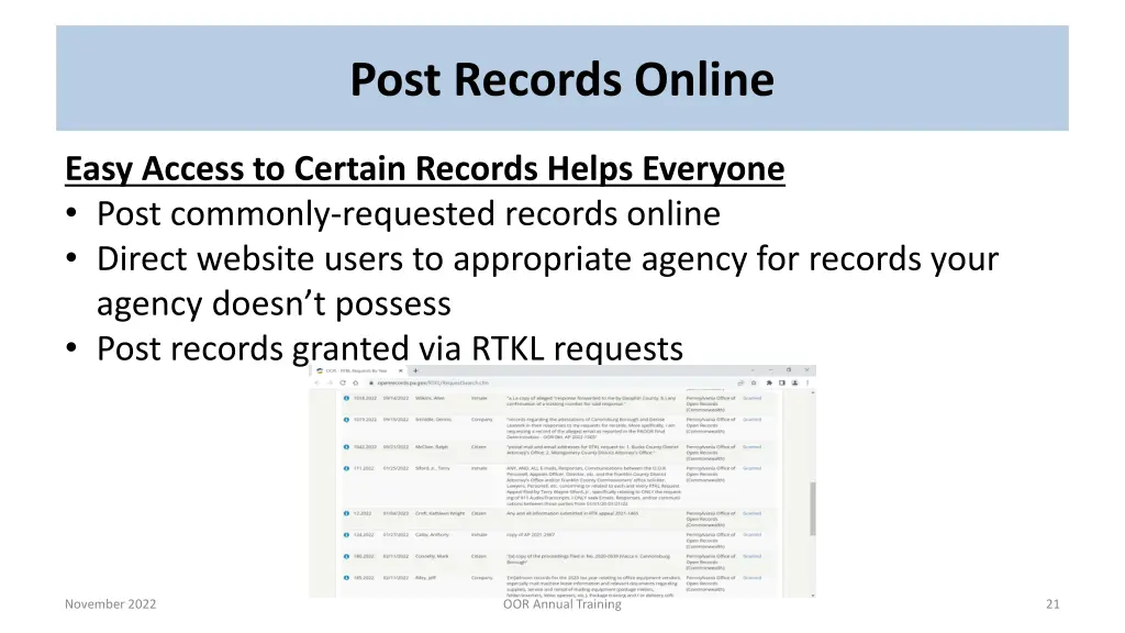 post records online