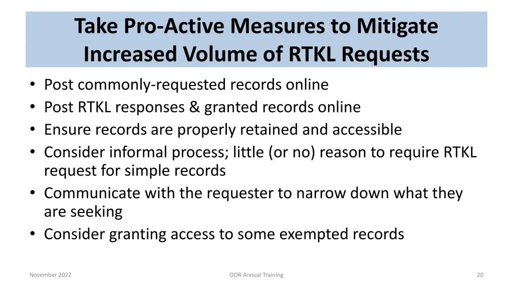 take pro active measures to mitigate increased