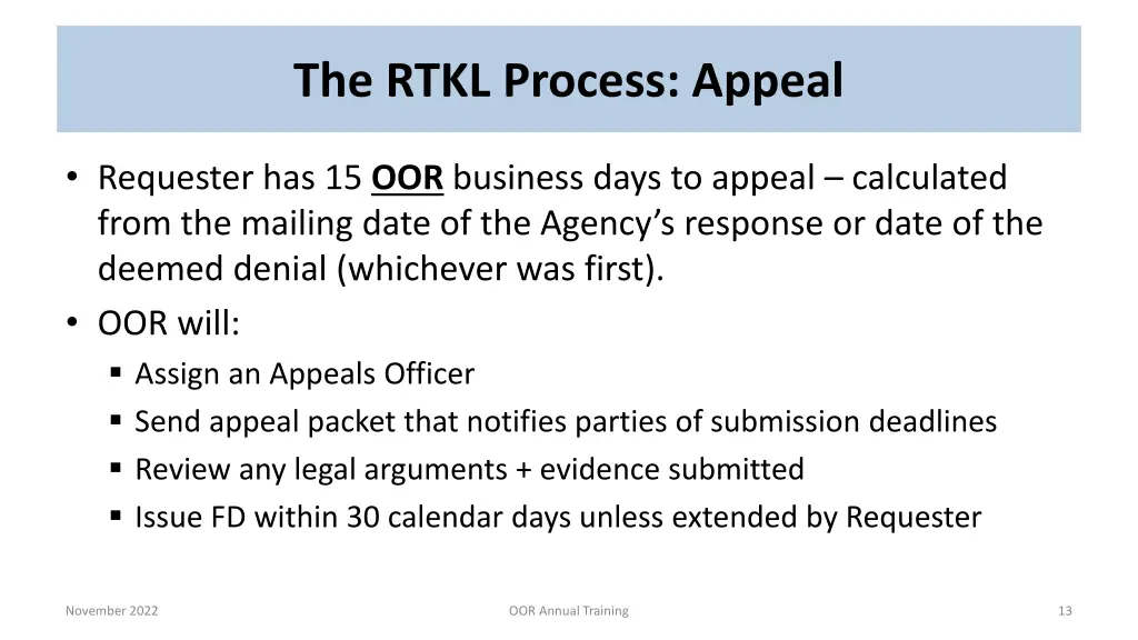 the rtkl process appeal 1