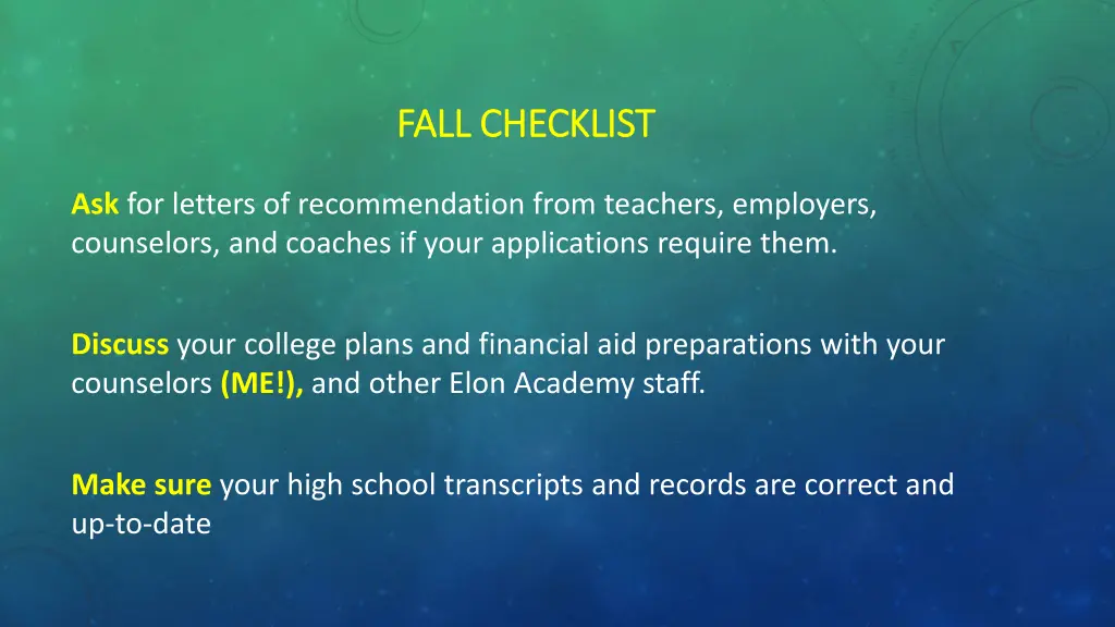 fall checklist fall checklist 1