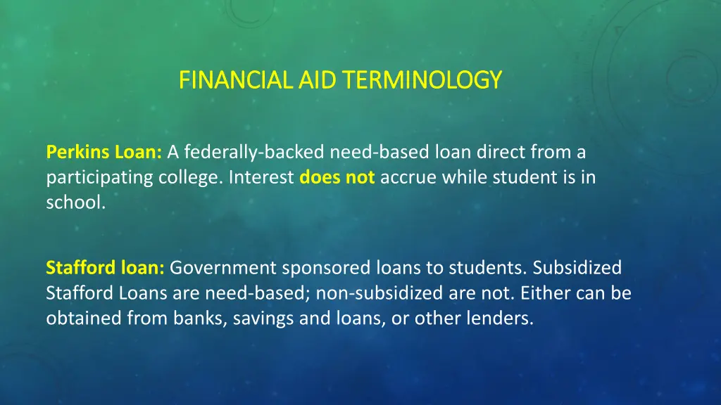 financial aid terminology financial 5