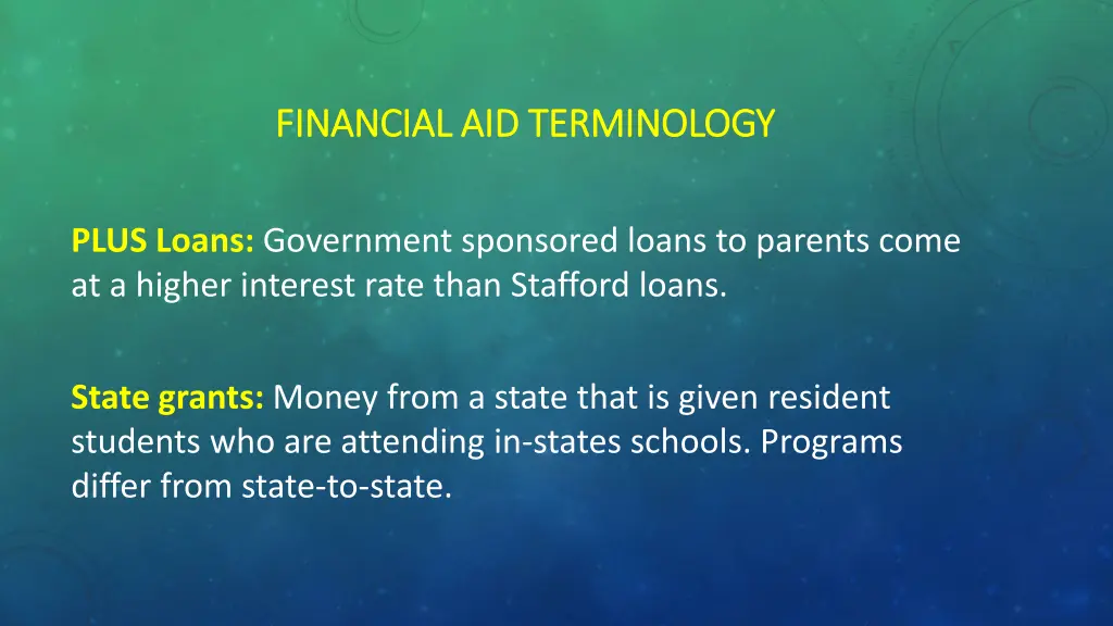 financial aid terminology financial 6