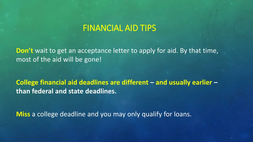 financial aid tips financial aid tips 1