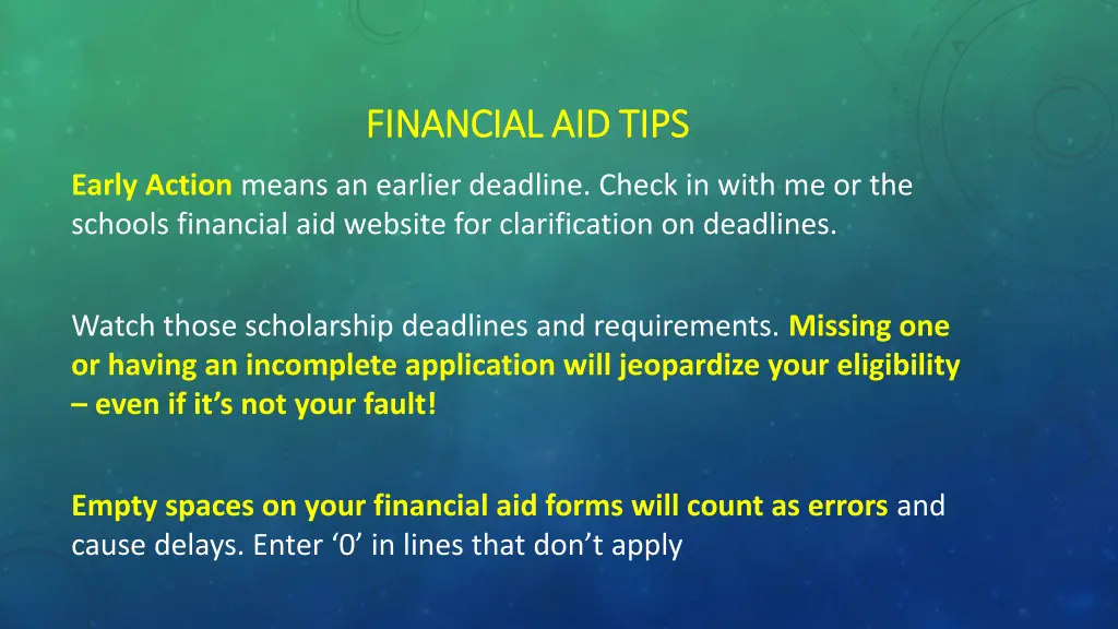 financial aid tips financial aid tips 2