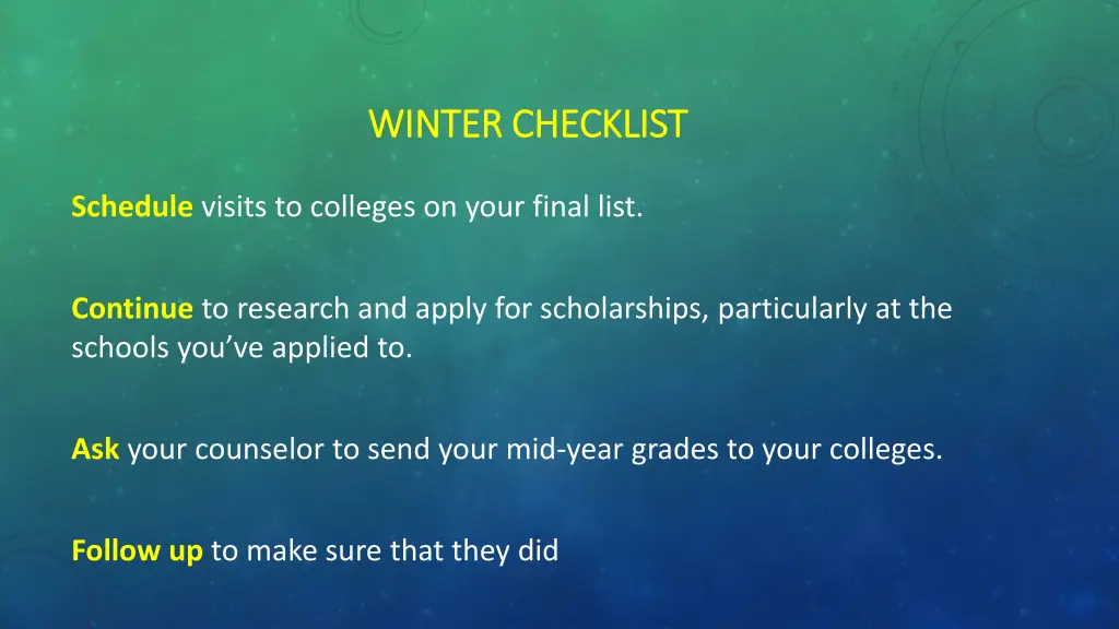 winter checklist winter checklist