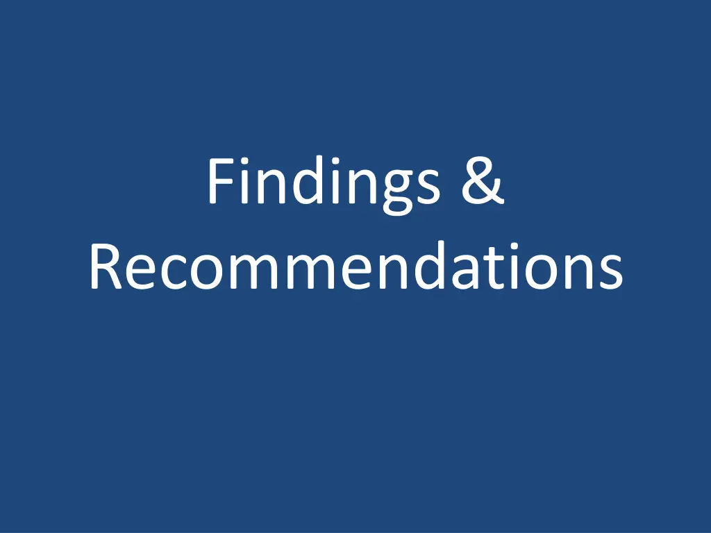 findings recommendations