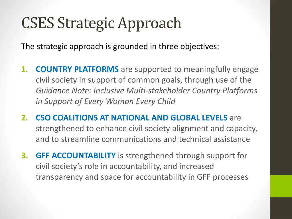 cses strategic approach