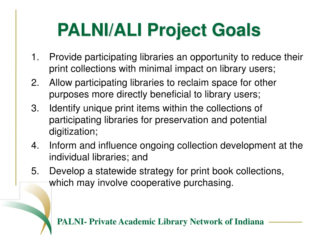 palni ali project goals