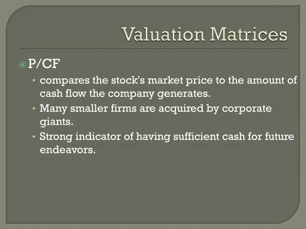 p cf compares the stock s market price