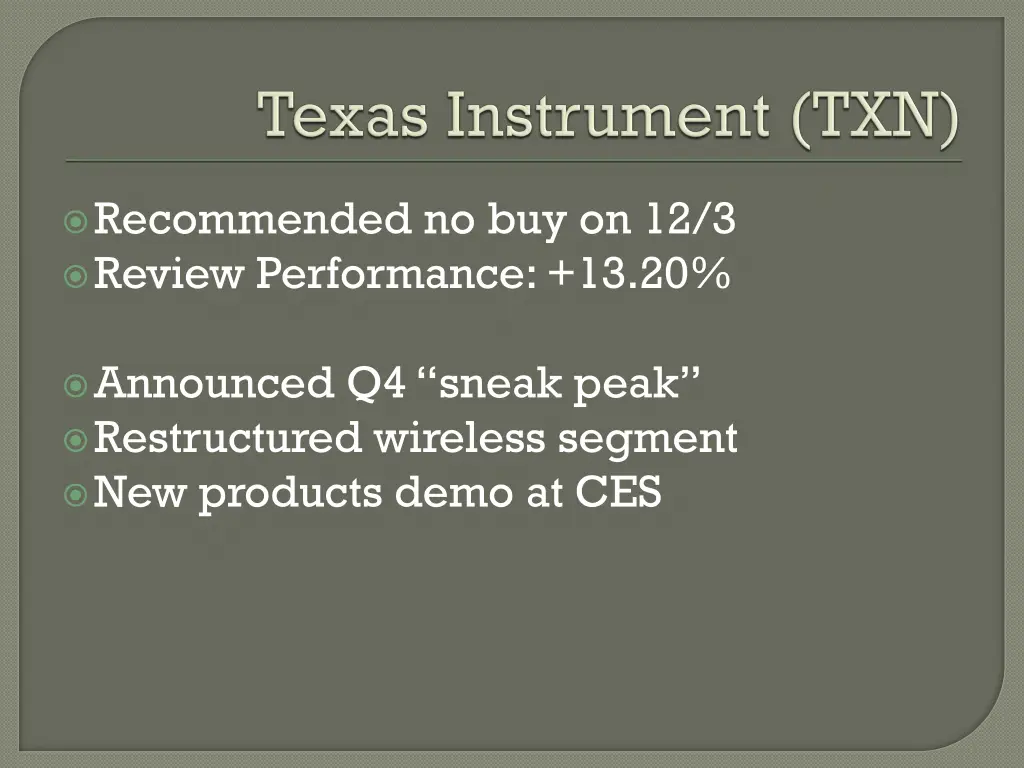 recommended no buy on 12 3 review performance