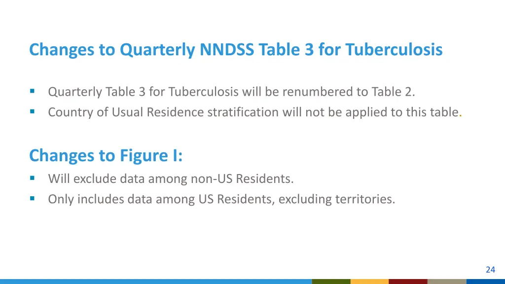 changes to quarterly nndss table