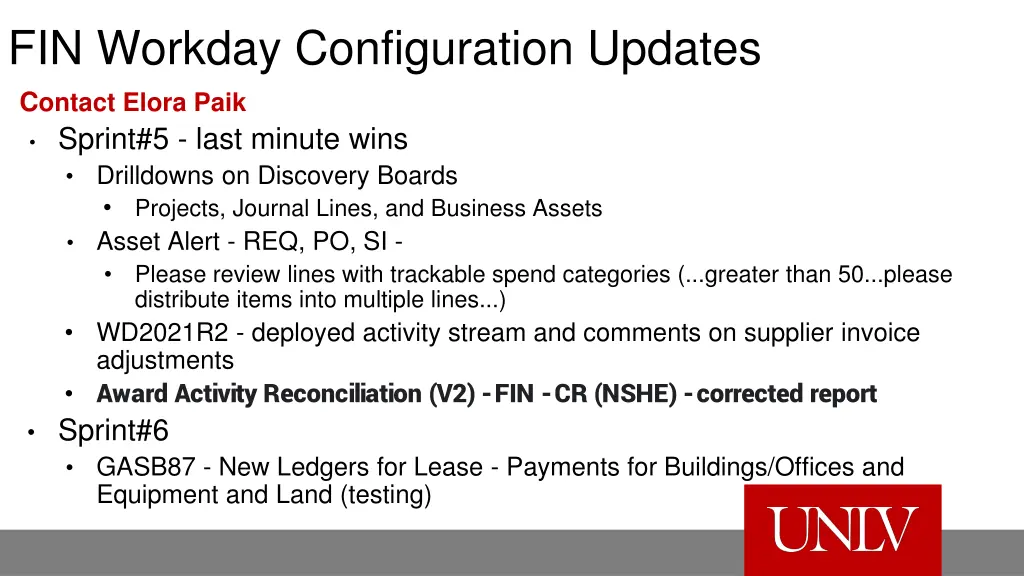 fin workday configuration updates c ontact elora