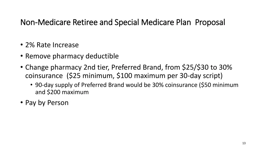 non non medicare retiree and special medicare