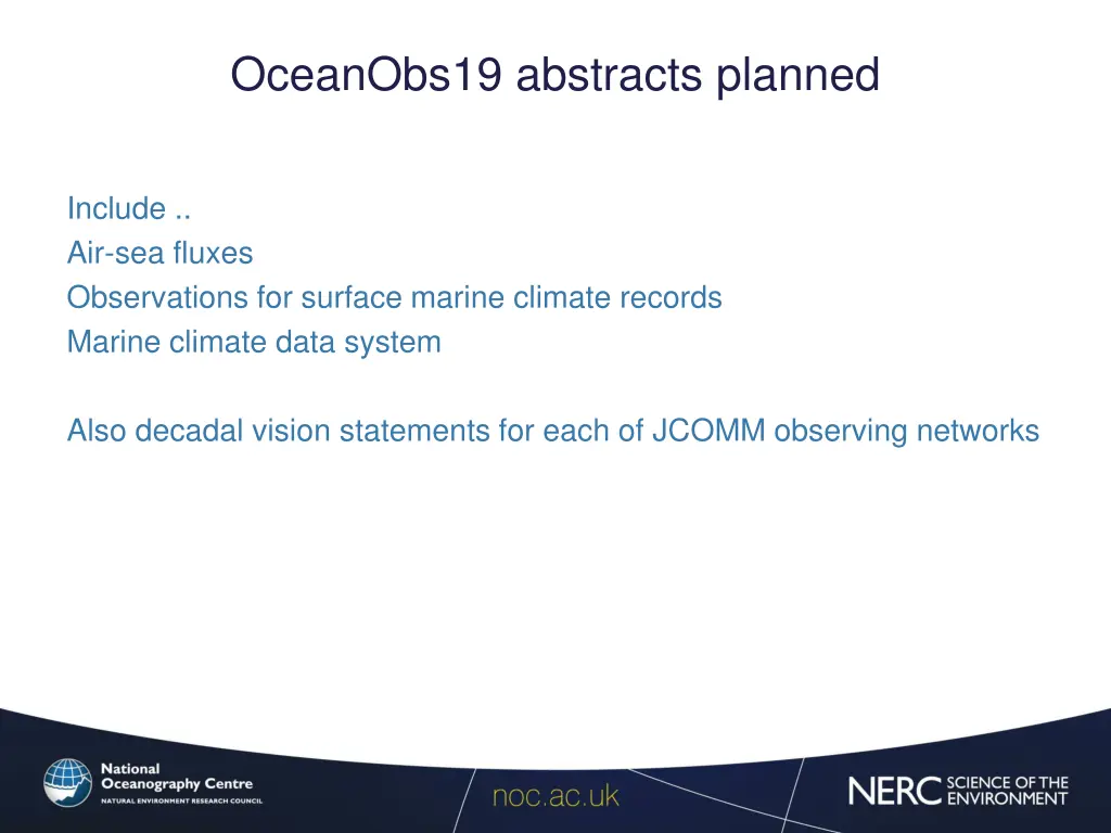 oceanobs19 abstracts planned