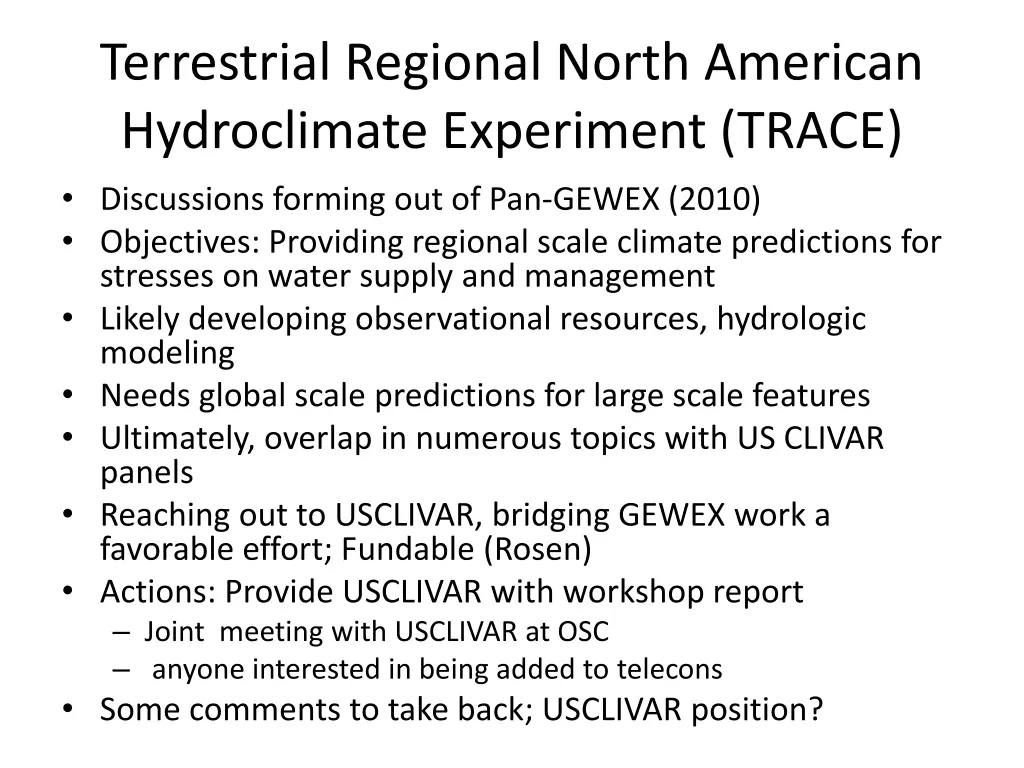 terrestrial regional north american hydroclimate