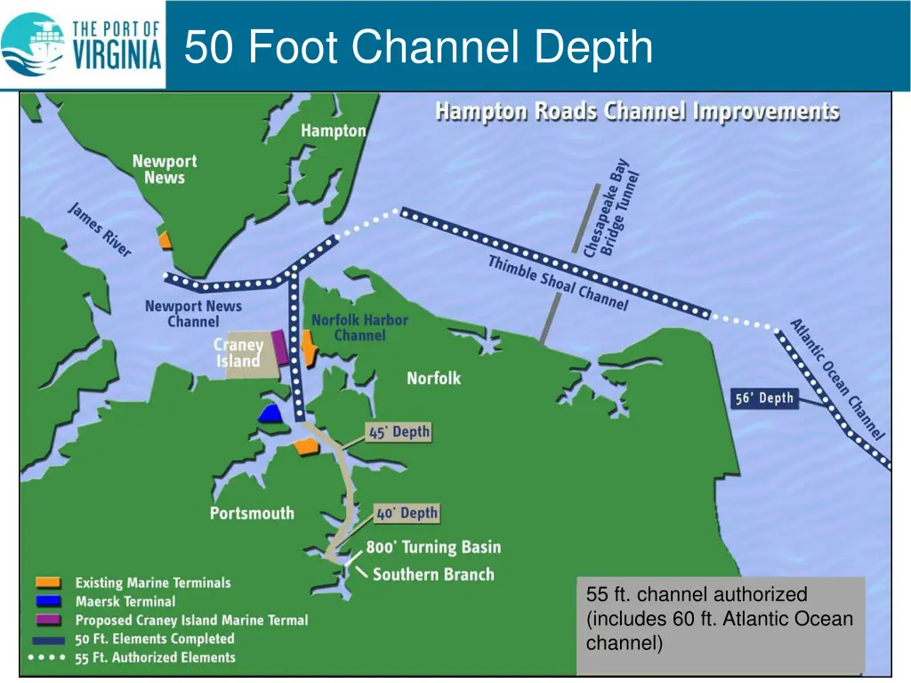 50 foot channel depth