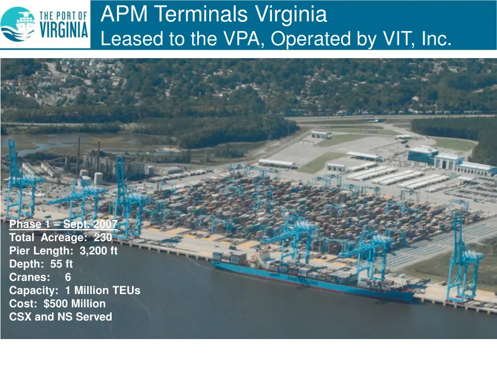 apm terminals virginia leased to the vpa operated