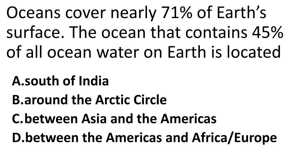 oceans cover nearly 71 of earth s surface