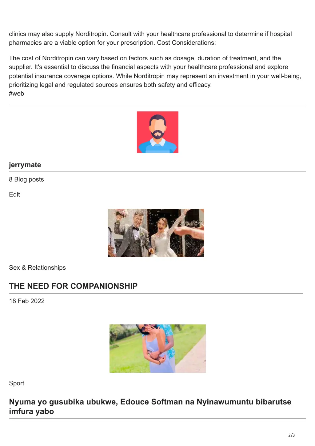 clinics may also supply norditropin consult with