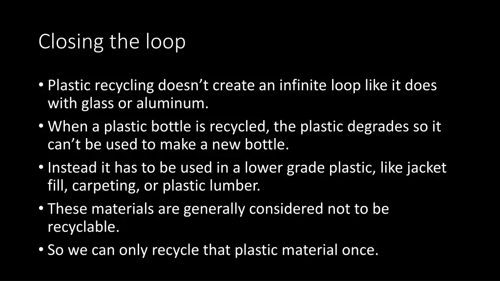 closing the loop