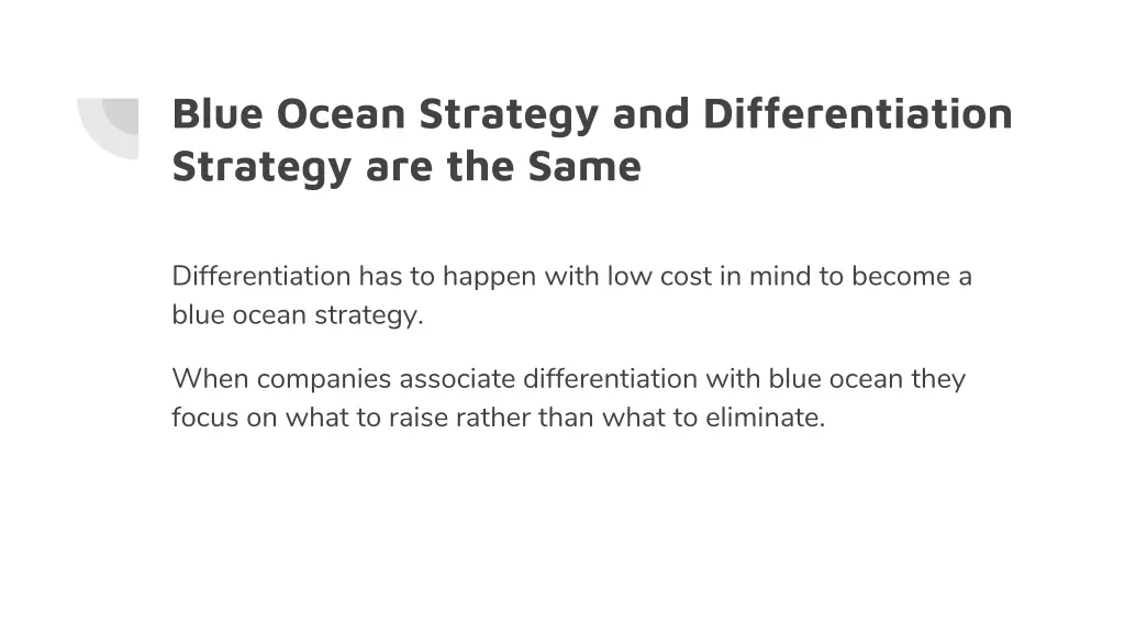 blue ocean strategy and differentiation strategy